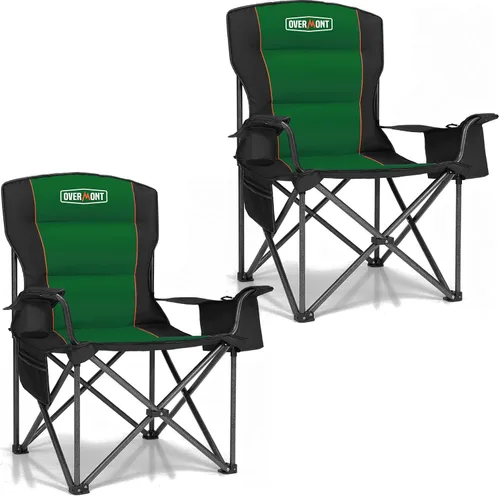 Miniatura 11 de Overmont Silla de camping plegable de gran tamaño, soporte de 500 libras con bolsillos acolchados para enfriar, sillas plegables resistentes