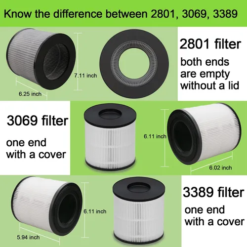 Miniatura 2 de Paquete de 2 filtros de repuesto 3389 compatibles con BISSELL para MYair + y para MYair HUB 2905A y 3179A, número de pieza 3389