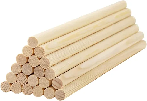 Miniatura 8 de HOSSIAN Varillas de Espiga de Madera 20PCS Palos de Madera Espigas de madera para Manualidades-Palos Redondos de Madera Dura Sin Terminar