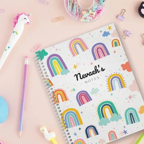 Miniatura 6 de Gotcha Covered Notebooks Divertido cuaderno de arcoíris personalizado de 8.5 x 11 pulgadas, tapa blanda laminada brillante duradera, 120 páginas