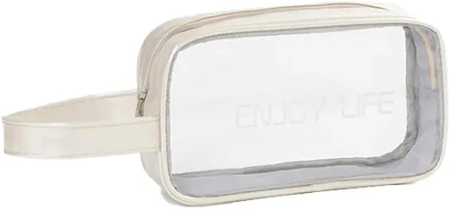 Miniatura 10 de Neceser de viaje, bolsa de aseo transparente con asa, bolsa de maquillaje impermeable para playa, viajes, gimnasio, Negro