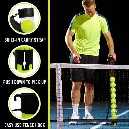 Miniatura 2 de Franklin Sports, tubos de recogida de pelotas de pickleball, tenis y pádel - (15) pelotas de tenis/pádel + (13) tubos elevadores de pickleball