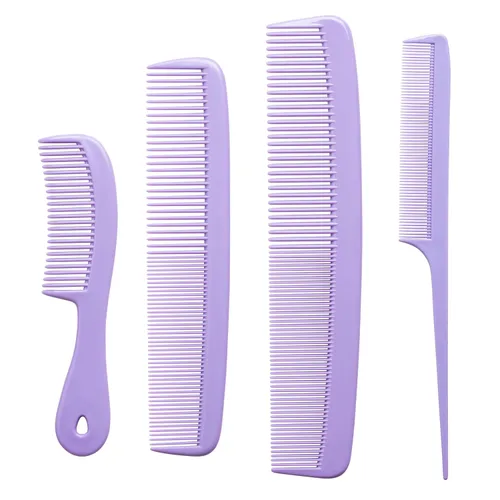 Miniatura 9 de Mars Wellness Juego de 4 peines profesionales negros – Fabricado en Estados Unidos – Peines de cola fina profesional, peine de peluquería – Grado