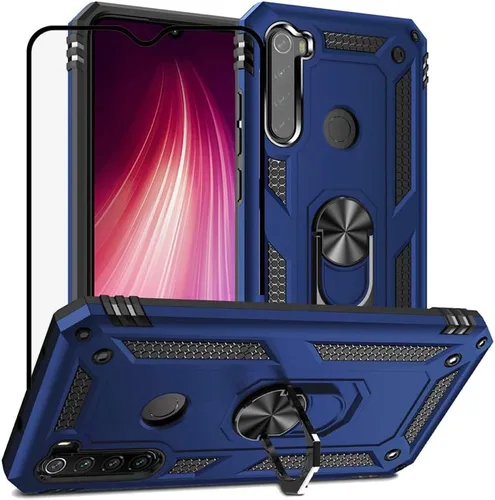 Miniatura 9 de YaHan Funda para Xiaomi Redmi Note 8, anillo giratorio de 360 grados, soporte híbrido, resistente, de doble capa, a prueba de golpes, con protector