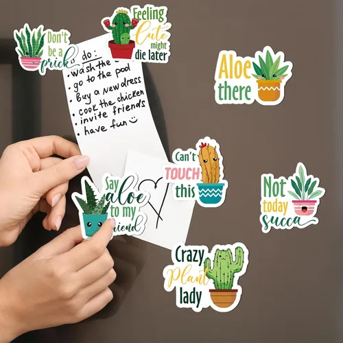 Miniatura 4 de Kanayu 16 imanes de nevera divertidos para plantas, juego de palabras para plantas, decoración magnética para el hogar, cocina, decoración magnética