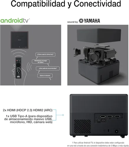 Miniatura 7 de Epson EpiqVision Mini EF12 Proyector láser inteligente de transmisión, HDR, Android TV, películas, juegos familiares, portátil, sonido de Yamaha
