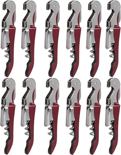 Miniatura 8 de RECUTMS 12 paquetes de sacacorchos de acero inoxidable plegable cerveza o abrebotellas cortador de papel de aluminio dentado, perfecto para bares
