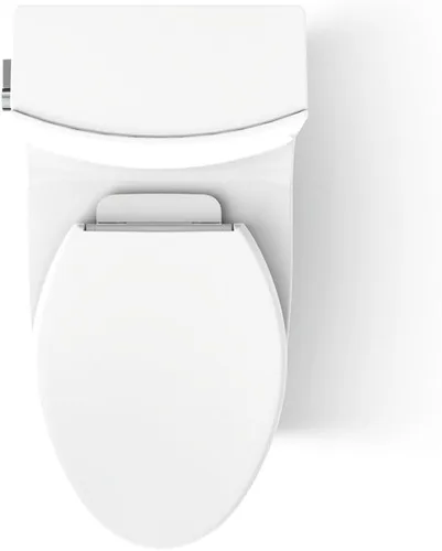 Miniatura 6 de KOHLER Veil K-1381-0 - Aseo con falda de una pieza, doble descarga, cuenco alargado, trampa con faldón, blanco, asiento de cierre lento, asiento