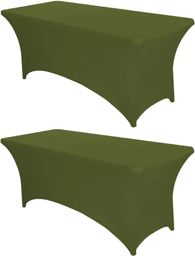 Miniatura 13 de PTC21B - Juego de 6 manteles elásticos de 6 pies, color negro, rectangular, ajustable, lavable, de elastano, para fiestas, bodas, cócteles