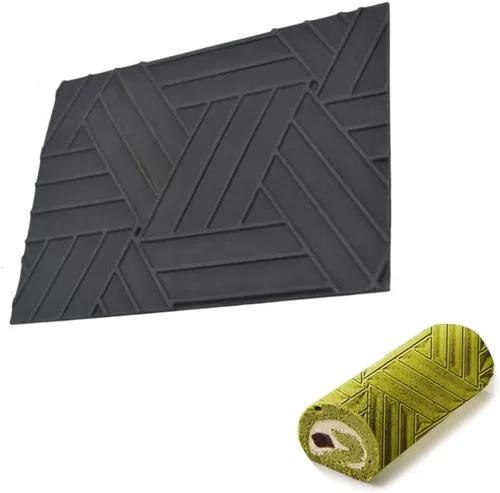 Alfombrilla de silicona Mousse Roll Swiss Roll Textura Mat Geometría Encaje Fondant Mat Pastelería Resina Molde Pastel
