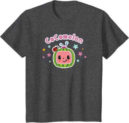 Miniatura 9 de CoComelon Camiseta clásica con logotipo de cara sonriente centrada, Negro