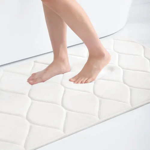 Miniatura 19 de Colorxy - Alfombra de baño de espuma viscoelástica, ultrasuave y antideslizante, absorbe el agua, lavable a máquina, tapete para suelos de ducha