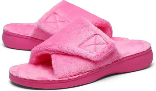 Miniatura 8 de SOLLBEAM - Pantuflas ortopédicas para mujer con soporte de arco para fascitis plantar, ajustables, con copa para el talón, acogedoras, para damas