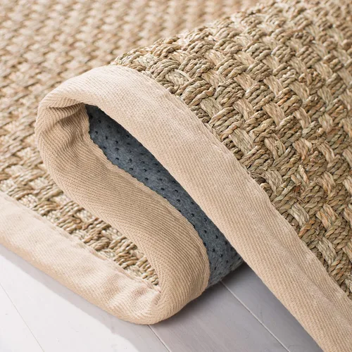 Miniatura 6 de SAFAVIEH Alfombra de Área 10' Redonda - Colección de Fibra Natural - Grande - Natural y Beige, Hierba Marina, Patrón de Tejido de Canasta con Borde