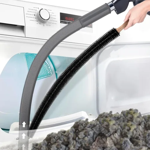Miniatura 9 de PetOde Kit de limpiador de ventilación de secadora de 2 piezas compatible con la mayoría de aspiradoras, cepillo de pelusa de secadora y accesorio