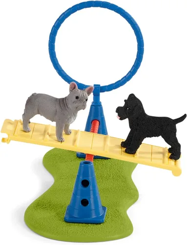 Miniatura 6 de Schleich Farm World, juguetes de granja para niñas y niños de 3 a 8 años, juego de 14 piezas, entrenamiento de agilidad para cachorros en The Dog