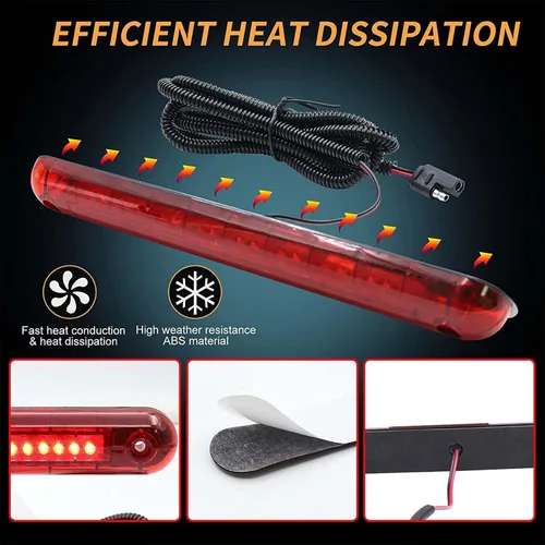 Miniatura 5 de Universal Rojo 24 LED 12V Coche Alto Montaje Tercer 3RD Freno Parada Luz de Luz Trasera para Coche SUV Camión Luz de Freno de Alto Nivel