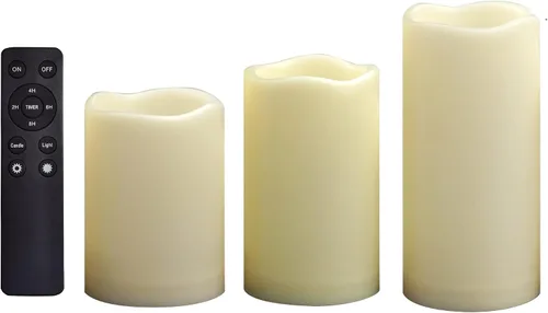 Miniatura 9 de CANDLE CHOICE Velas LED sin flama, impermeables, de pilas, para exteriores, con control remoto y temporizador, luz blanca parpadeante de resina