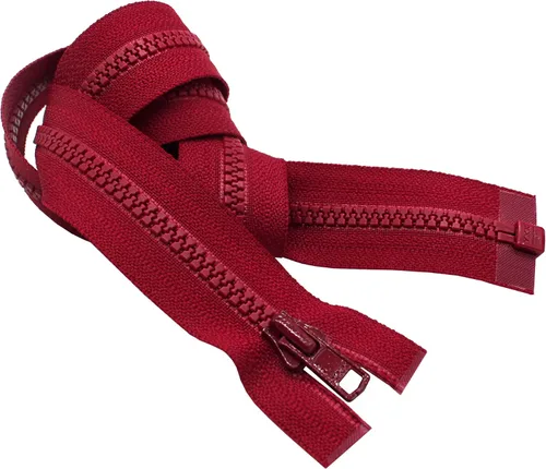 YKK # 3 - Chaqueta ligera moldeada Vislon Cameo rojo con cremallera separada - Elige tu longitud - Color: rojo camafeo # 520 - Hecho en los Estados