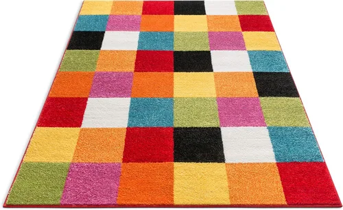 Miniatura 4 de Felpudo pequeño de Well Woven para habitación infantil, cocina. Suave y duradero de estilo moderno, diseño Daisy Flowers, con detalles en azul.