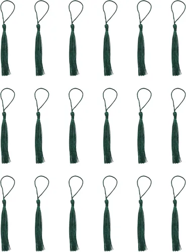 Miniatura 11 de SOWAKA 30 piezas de mini borlas suaves con lazo para manualidades, proyectos de manualidades, aretes, fabricación de joyas, recuerdo, graduación