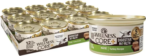 Miniatura 11 de Wellness CORE+ Digestive Health Pate Alimento húmedo enlatado en paté para adultos, natural, rico en proteínas, sin granos, receta de pescado