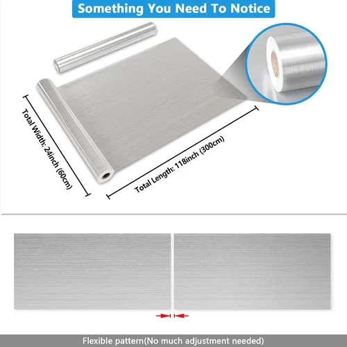 Miniatura 7 de Cre8tive Papel de contacto de papel de aluminio plateado de 24 x 118 pulgadas de ancho, impermeable, a prueba de aceite, resistente al calor