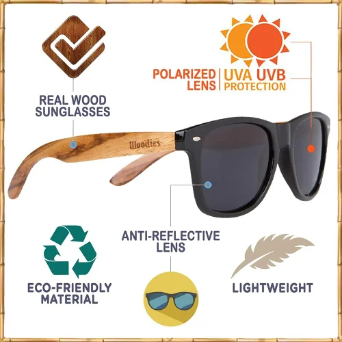 Miniatura 6 de WOODIES Zebra Wood gafas de sol con lentes polarizadas