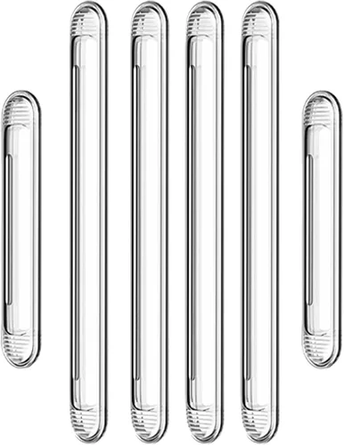 Miniatura 7 de Parachoques transparentes para muebles 4 unidades (2 largas y 2 cortas) - Almohadillas de pared protectoras de goma de silicona con respaldo