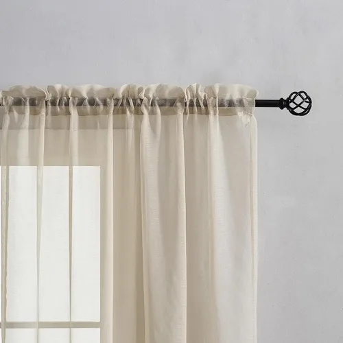 Miniatura 5 de Home Brilliant Cortinas traslúcidas para sala de estar de 45 pulgadas de largo, paneles de ventana pequeños para dormitorio, cortinas cortas