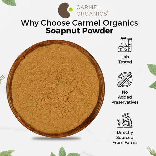 Miniatura 5 de CARMEL ORGANICS Soapnut/Aritha/Reetha Powder (8 Oz o 8.01 oz) para el cuidado del cabello Natural Sin conservantes y aditivos añadidos Polvo
