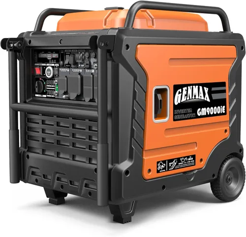 Miniatura 15 de GENMAX Generador portátil, motor de gas ultra silencioso de 1200 W, cumple con la EPA, función de modo ecológico, ultraligero para uso doméstico