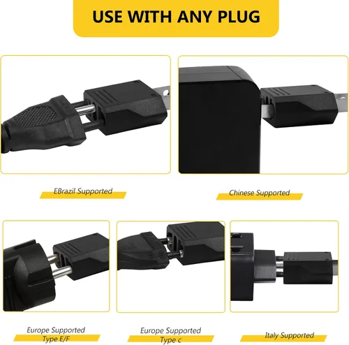 Miniatura 3 de 6 Pack Adaptador de Enchufe Europeo a EE. UU., Adaptador de Enchufe de Salida Europeo a Americano Pequeño para Viajes, Adaptador de Enchufe Europeo