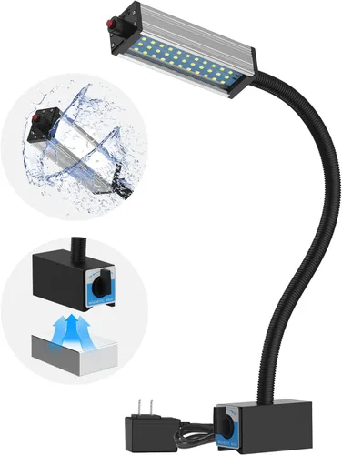 Miniatura 9 de Luz de trabajo magnética, luz LED para máquina con 44 LED, resistente al agua con cuello de cisne de 19 pulgadas, clasificación IP66, 800 lúmenes