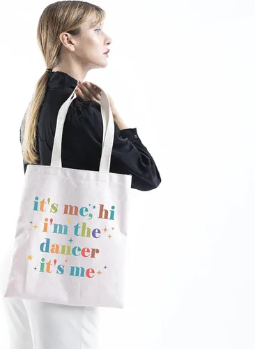 Miniatura 4 de TSOTMO Regalo de bailarina It's Me, Hi I'm The Dancer It's Me Bolsa de regalo para mujeres, entrenador de baile, profesor de baile, Beige, Bolso