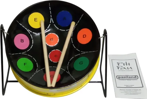 Miniatura 6 de Steelpan en miniatura (tambor de acero) de 10 pulgadas de diámetro, 9 notas con instrucciones fáciles para principiantes (piratán arco iris)