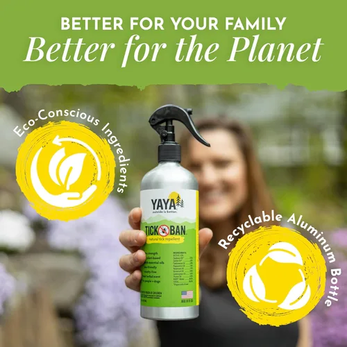 Miniatura 6 de Repelente de insectos YAYA Organics de TICK BAN. Repelente de insectos y garrapatas, sin DEET, 100% natural, ingredientes orgánicos., 16 onza
