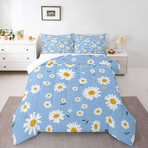 Miniatura 41 de Manfei Juego de Edredón Floral de Acuarela Tamaño Twin, Juego de Ropa de Cama de Flores Botánicas y Hojas 2 piezas, Edredón de Plumón de Flores