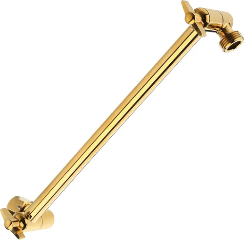 Miniatura 11 de Brazo de extensión de cabezal de ducha ajustable extra largo de 15 pulgadas con tornillo de bloqueo, ángulo cromado de acero inoxidable 304 1. Cromo