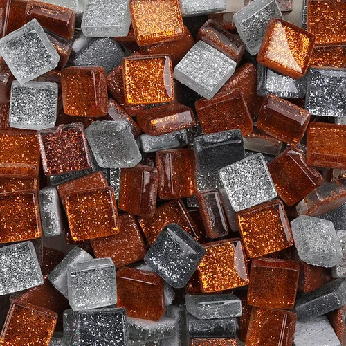 Miniatura 8 de Azulejos de mosaico de vidrio para manualidades, piezas de mosaico de forma cuadrada para suministros de manualidades