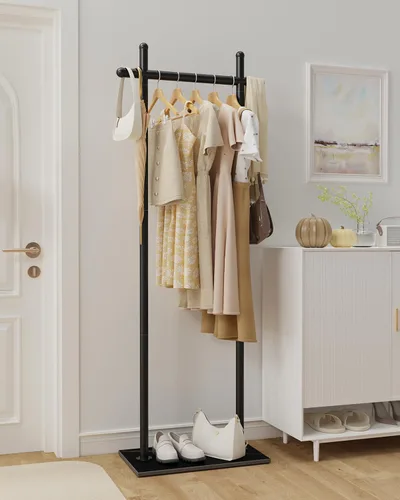 Miniatura 2 de Perchero independiente con base de roca natural, soporte metálico para colgar abrigos, perchero industrial, árbol de ropa para dormitorio, sala