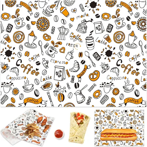 200 hojas de papel de delicatessen de 10 x 14 pulgadas, revestimientos de alta calidad para cestas de alimentos, hojas de papel encerado resistentes