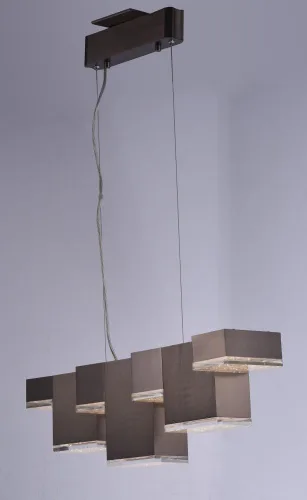 Miniatura 9 de ET2 E24466-160PC Pizzazz LED Geométrico Rectangular Cubo Cristalino Acrílico Lineal Lámpara de techo colgante, 7 luces 50.4 vatios totales, 9