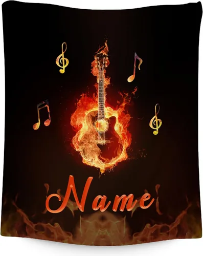 Miniatura 11 de Mercuryelf Manta de guitarra, suave, mullida y cálida, manta pequeña de 30 x 40 pulgadas para regazo y cuna, regalo para los amantes de la guitarra