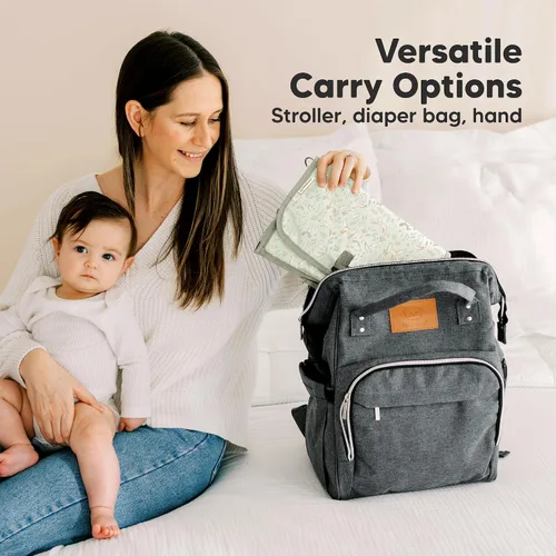 Miniatura 5 de KeaBabies Cambiador de pañales portátil, para viajes, automóvil – Cambiador grande impermeable para bebé, lavable, acolchado, bolsa de viaje