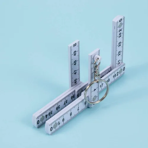 Miniatura 8 de Leadigol 2 llaveros de regla plegable, regla de plástico plegable portátil de 1.6 ft con llavero, herramienta de medición para mujeres y hombres