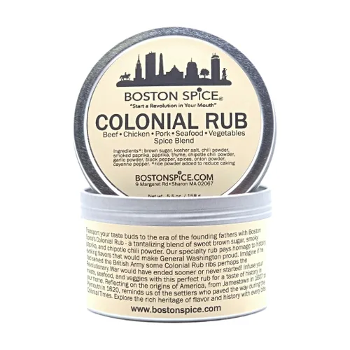 Boston Spice Colonial Rub - Barbacoa gourmet hecha a mano, parrilla, ahumador, mezcla de condimentos secos de cerdo aves de corral, costillas,