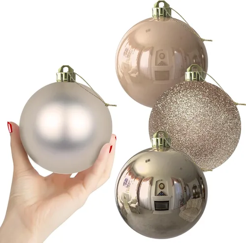 Miniatura 123 de Bolas de Navidad Grandes de 3.2" en Azul Bebé - Adornos para Árbol de Navidad, Bolas Colgantes Inastillables para Cumpleaños, Halloween, Boda