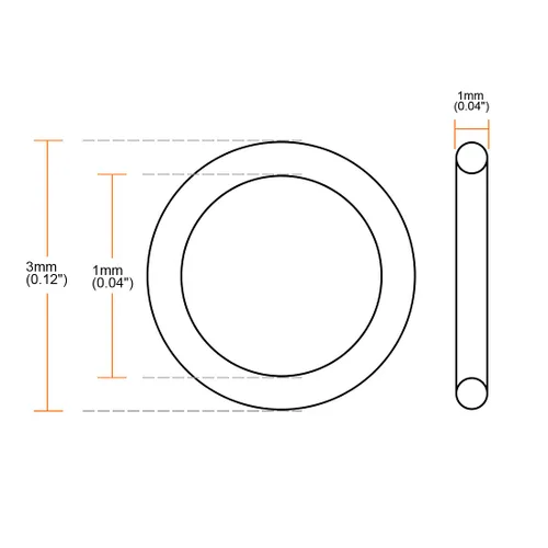 Miniatura 4 de uxcell Juntas tóricas de silicona, 0.118 in OD 0.039 in ID 0.039 in Ancho VMQ Junta de sello para válvulas de compresor reparación de tuberías