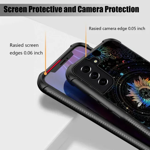 Miniatura 4 de ZHEGAILIAN Funda compatible con Samsung Galaxy S21, funda de vidrio orgánico para niñas, mujeres y hombres, diseño de cuatro esquinas, antiarañazos